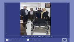 اهدای یک دستگاه ویلچر به بیماران بیمارستان نیک نفس رفسنجان